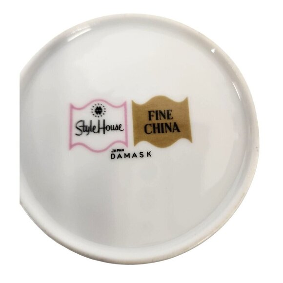 Style House Fine China Creamer and Sugar Bowl with Lid Blue Floral Pattern Damas - Picture 7 of 9